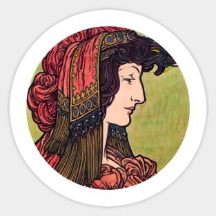 Vintage art portrait Sticker